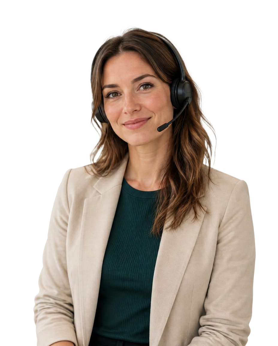 VoxFlow AI-receptionist met headset